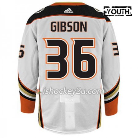 Børn NHL Anaheim Ducks Trøje JOHN GIBSON 36 Adidas Hvid Authentic